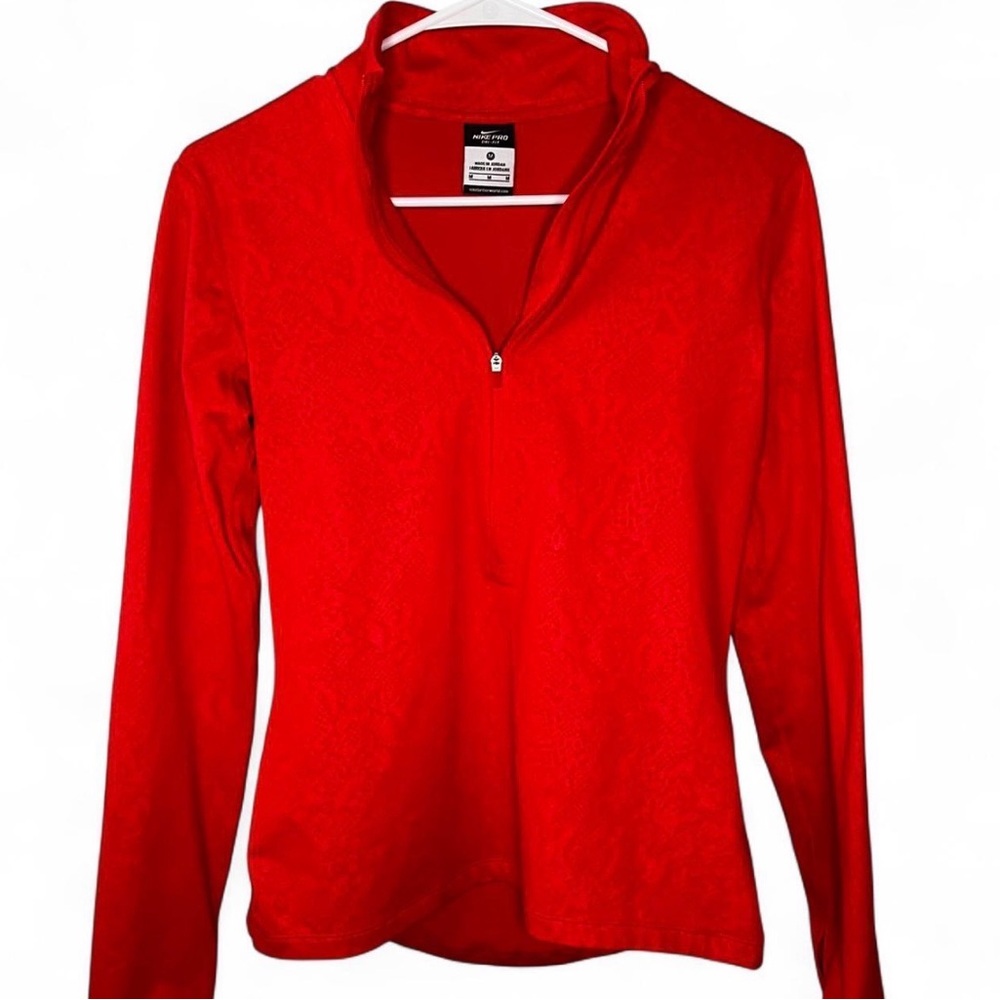 Nike Pro Dri-FIT Bold Red Quarter Zip